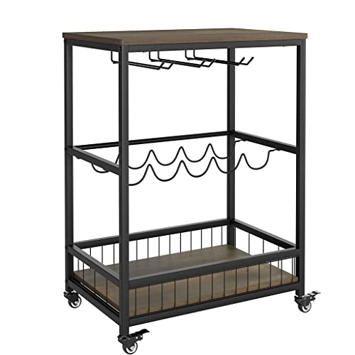 Carrito rodante de 3 niveles para cocina, hogar y comedor, carrito utilitario extraíble y versátil, perfecto para organización y exhibición de té o vino, 60 cm x 40 cm