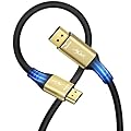 4K DisplayPort to HDMI Cable 3FT, DP to HDMI Video Uni-Directional Cord Adapter, Compatible with Dell, NVIDIA, AMD, Lenovo, Monitor, Projector, Desktop and More