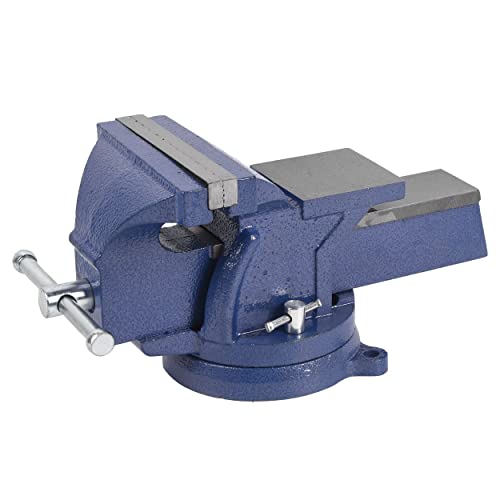 Lfgud 6" Bench Vise, 6" Jaw Width 6.5" Jaw Opening 360° Swivel Base Clamp Table Vise Heavy Duty Bench Vise For Woodworking, Cutting Conduit, Drilling, Metalworking, Home Workshop Use And Diy Jobs #TOP9