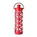 Lifefactory 22-Ounce BPA-Free Glass Water Bottle with Active Flip Cap and Silicone Sleeve, Charged Red