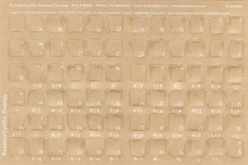Ukrainian Keyboard Stickers - Labels - Overlays with White Characters for Black Computer Keyboard