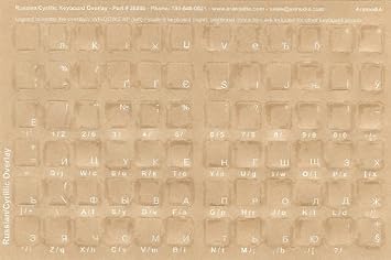 Ukrainian Keyboard Stickers - Labels - Overlays with White Characters for Black Computer Keyboard