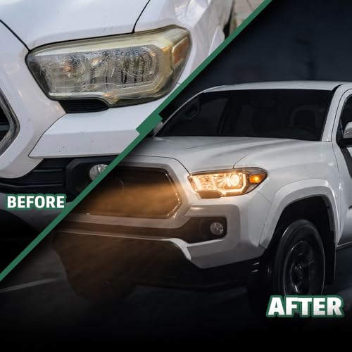 Image of GRAND ORANGE Left Side Headlight Assembly W /O LED Daytime Running Light Front Headlamp Compatible with Toyota Tacoma SR Crew Cab /Extend Cab pickup 2019-2023 White