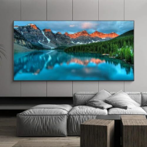Art mural paysage de lac pour décoration murale de salon moderne