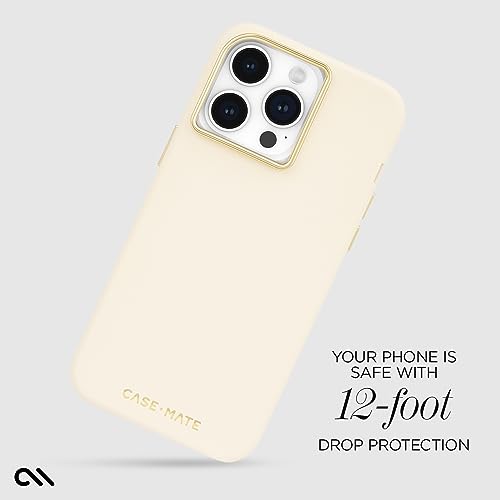 Coque silicone beige pour iPhone 15 Pro Max Case-Mate compatible MagSafe