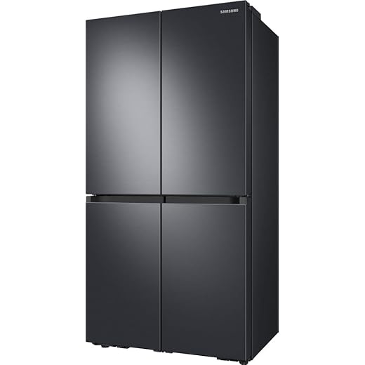 SAMSUNG RF23A9071SG 36 Inch Smart Freestanding Counter Depth 4 Door French Door Refrigerator in Black Stainless Steel