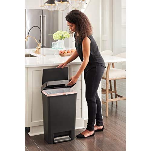 Rubbermaid Premier Series IV Step-On Trash Can for Home and Kitchen, 12.4 Gallon, Stainless Steel Lid Charcoal, for Home/Kitchen/Garage/Apartment/Office by Rubbermaid - Image 6