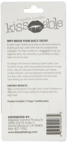 Kissable Escova de dedo dentária para cães | Cuidados dentários para cães, escova de dedo, pacote ec