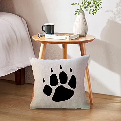 Ulove Love Yourself 2Pack Bear Throw Pillow Cover Don’t Wake The Bear Black Bear Beige Background Cushion Covers Bear Paw Cabin/Camper Decorative Pillowcases 18X18 Inch #TOP1