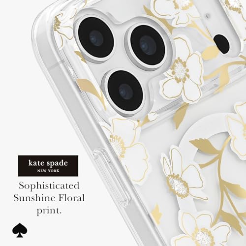 Image of kate spade new york iPhone 17 Pro Max Case - Compatible with MagSafe - Designer Phone Case - Sunshine Floral Gems