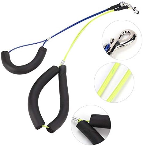 BTSEURY Adjustable Pet Grooming Leash for Dogs, Stainless Steel Double Wire Rope with Cotton Collar, for Pet Grooming Table (Yellow Blue) — view 6