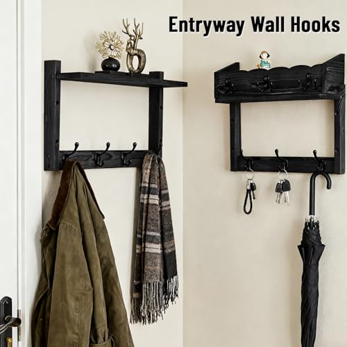 Save 50% on 28-inch Wall-Mounted Coat Rack with Shelf - Image 4