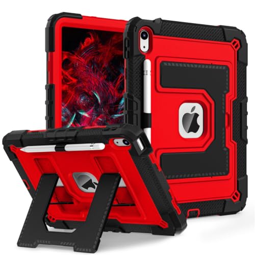 Coque complète iPad A16 11 pouces 2025 étui rigide silicone antichoc noir rouge