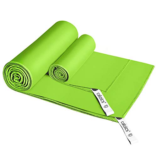 Preisvergleich Produktbild Mikrofaser Handtücher,Caloics® leichtes, schnell trocknendes saugfähiges&Antibakterielles Deodorant Mikrofaser-Badetuch 130 x 80 cm und 60 x 38cm für Reisen,Bad und Sport
