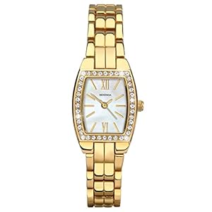 Sekonda Klassieke kwarts blauwe moeder van de parel wijzerplaat gouden pvd armband dames horloge 2522, armband