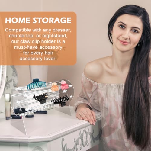 Saycker ﻿Claw Clip Organizer,360-Degree Rotating Hair Clip Holder,Clear Acrylic Display Stand for Hair Clips,Easy to Assemble,Keep Hair Claw Organize,Gift for Women/Girls — view 6