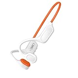 Vonlaxi Bone Conduction Swimming Headphones, IPX8 Waterproof Open-Ear Sports Headphones with Bluetooth 6.0, 32GB MP3 Player, 8H Battery for Swimming, Running & Training (Orange)