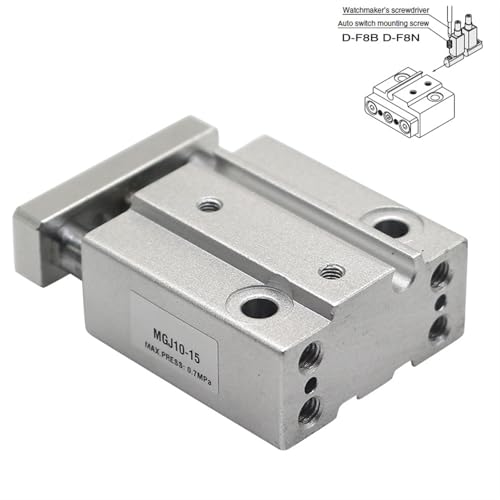Cylindre à tige de guidage MGJ6-15 compact pour espace restreint