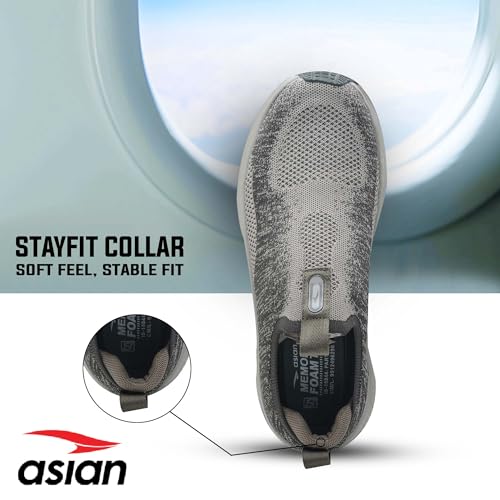 Image of ASIAN Wonderwalk Pro-21 Men's Walking Shoes | Lightweight Slip-On Sneakers with Arch Support | Memory Foam Soft Cushion Insole, Breathable & Flexible Shoes for Gym, Travel & Walk