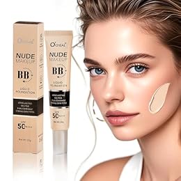 O'CHEAL BB Cream with SPF 50+ | Full Coverage Tinted Moisturizer with Buildable Concealer Powder Foundation, Oil-Free, Hydrating & Matte Finish | Vegan, Cruelty-Free, for All Skin Types(Ivory)