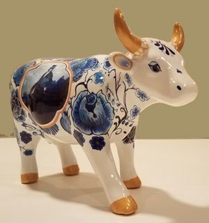 4 CowParade【カウパレード】牛置物 Blue Bone China CowParade | Blue Cow Bone China | Medium ceramic | bol