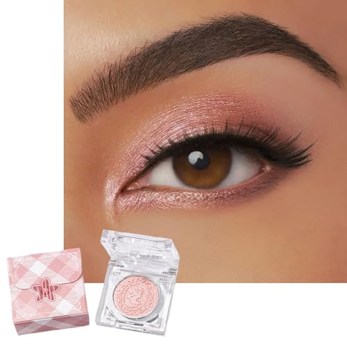 Shimmer Eyeshadow Powder, Champagne Pink Cream Eye Shadow Palette, Pearlescent Gold Metallic Glitter Eyeshadows Cream, Brightener Natural Pigmented Smooth Color for Makeup