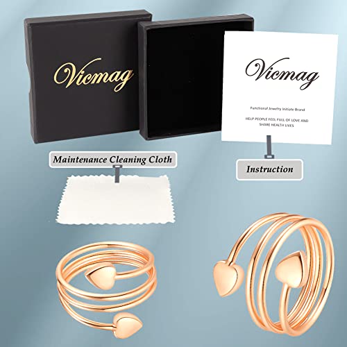 Vicmag Copper Magnetic Ring For Women, Lymphatic Drainage Ring Ladies Fingers 99.9% Solid Pure Copper Jewelry For Valentine's Day Gift #TOP5