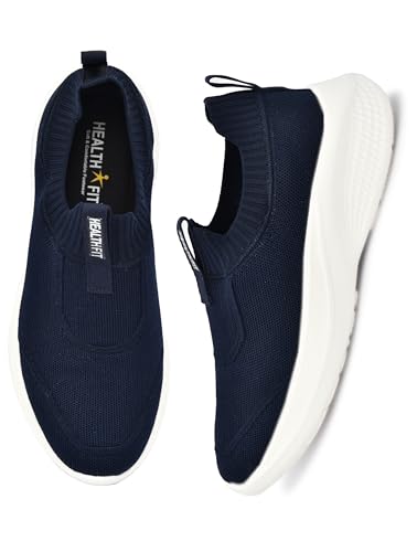 Image of HEALTH FIT Extra Soft Sports Shoes with Memory Foam Comfortable & Lightweight Breathable Without Lace for Walking Jogging Gym Shoes Cushion Casual Regular Wear Shoes for Men's Gent's HF728