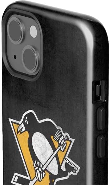 Skinit Impact Phone Case Compatible with iPhone 15 - Officially Licensed NHL Pittsburgh Penguins Distressed Design
