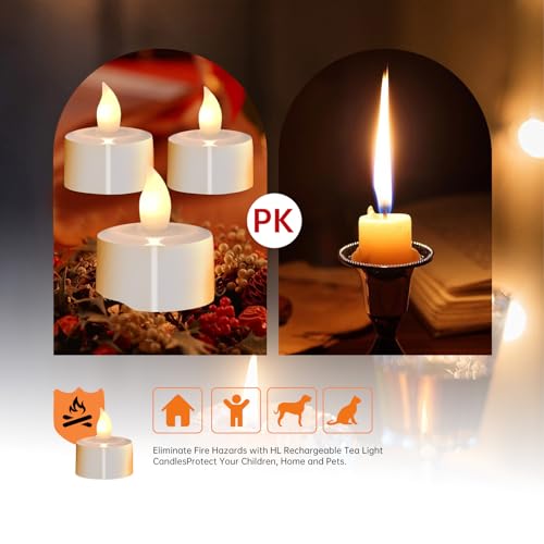 Image of LED Rechargeable Candle Flameless Tealight with Remote Control 12pcs /Set (Warm White)