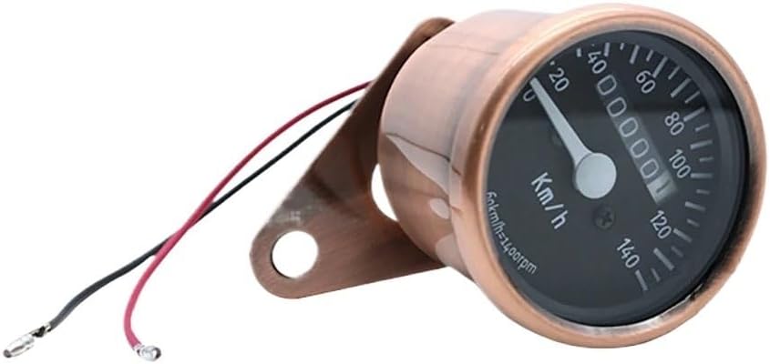 Motorcycle Odometer Gauge Retro Copper Motorcycle Tachometer Odometer Gauge Universal Moto Instruments 0~140km/h 12V