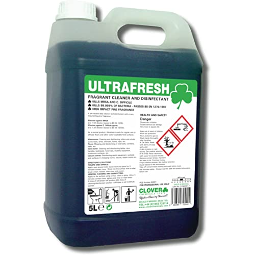 Image of 5L Ultra Fresh Cleaner Disinfectant Mopping Liquid - Ideal for Cleaning or Mopping Floor, Toilet, Urinal, Sinks, Showers, Taps & Tables - Killing 99.999% Bacteria