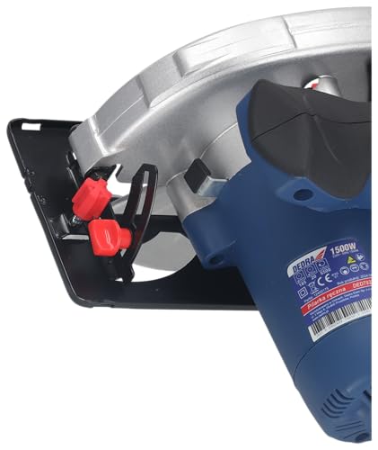 Ręczna piła tarczowa DEDRA mocna 1500 W, brzeszczot do piły tarczowej Ø 185 mm, maks. głębokość cięcia 66 mm, ergonomiczna lekka waga 4,4 kg, softgrip, do drewna i wielu innych