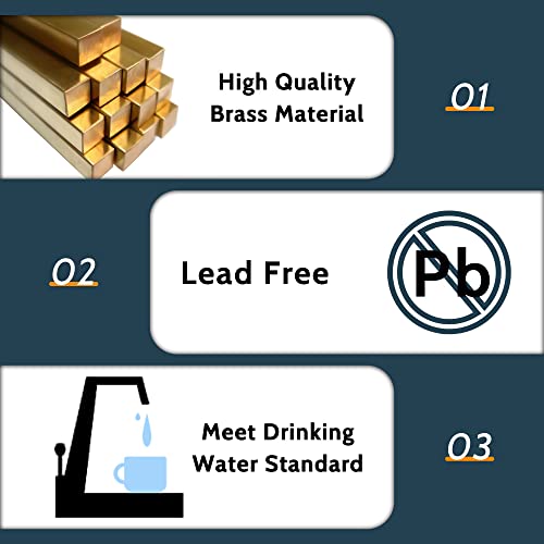 Vintex Angle Stop Valve 10 Pack, 1/2" Pex X 3/8" Od Compression, Quarter Turn Water Shut Off Valve With 10 Pcs Clamp Rings,Solid Brass, Pex, Cpvc #TOP2