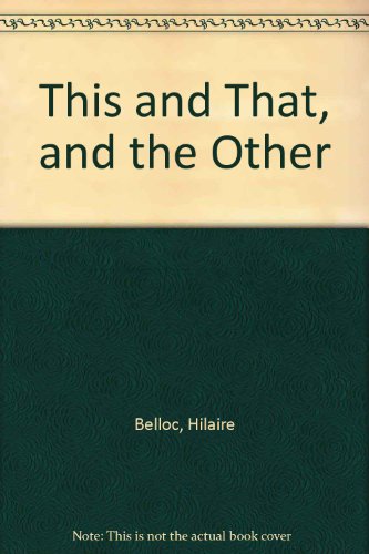 This and That, and the Other 0836901932 Book Cover