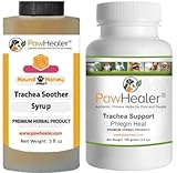 Trachea Soother Syrup Bundle with Trachea Support: Phlegm Heat - Natural Herbal Remedy for Symptoms of Collapsed Trachea for Dogs - Combo of (1 Bottle) 5 fl oz Syrup & (1 Bottle) 100 Grams Powder…