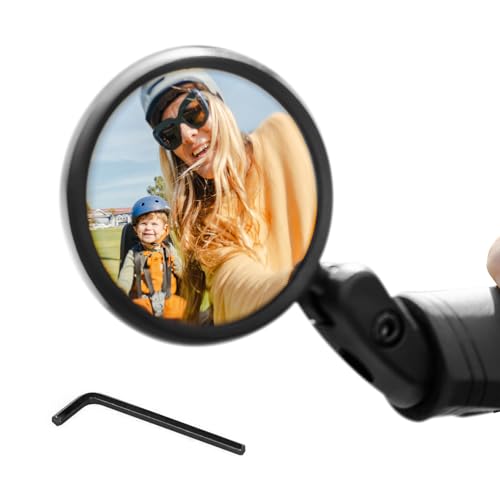 Aventon Handlebar Grip Bike Mirror rear view mirror with a wide field of view Easy to install and adjust bike mirror handlebar mount Safe riding bike accessories