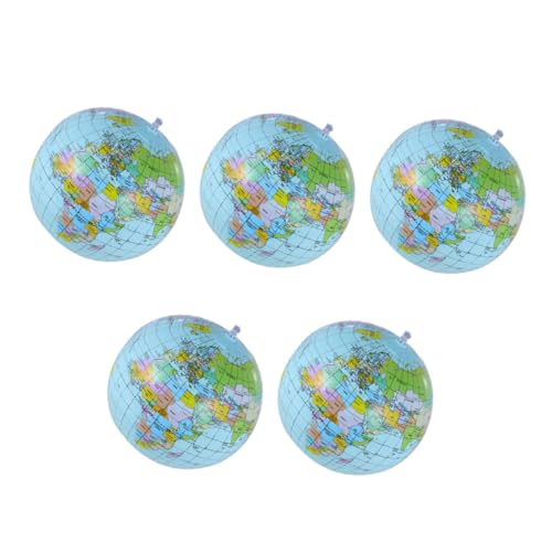Kisangel Inflatable PVC Beach Balls 5pcs Pool Balls for Beach Pool Toys World Map Design
