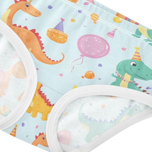 Wusikd Cartoon Dinosaurs Girls' Underwear Cotton Cute Girls Briefs Soft Toddler Underwear 2T4