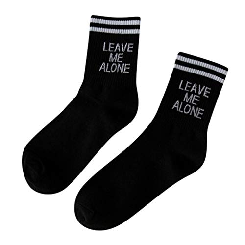 Preisvergleich Produktbild Maleya Art- und Weisefrauen beiläufige Buchstabe-gestreifte gedruckte Baumwollmittelstrümpfe Socken Overknee Knee High Socks Mädchen Warme Beinlinge Stricken Sport Socken Leggings Strümpfe