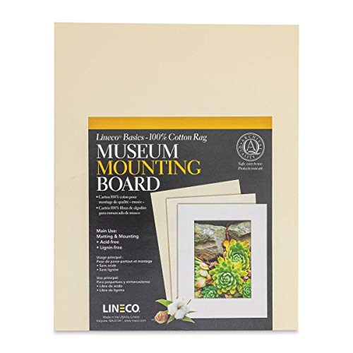 Lineco Cotton Rag Museum Mounting Boards - Pkg of 25, Cream, 8