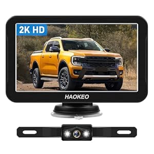 Backup Camera for Truck 7 Inch HD 2K Front Rear View Monitor kit Auto Color Image Night Vision, IP69 Waterproof DIY Grid Lines for Car/Tractor/Semi-Trailers/Pickup H7