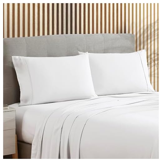 Brielle Home Viscose from Bamboo Cooling Super Soft Sateen Sheet Set, Queen, White