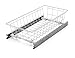 NOMET Wyciąg teleskopowy do szafy na ubrania | biały | z funkcją Soft-Close | Szuflada koszowa | Wysuwany kosz | Do szafy o szerokości 50 cm (dodatkowo regulowana 45-51 cm) / wysokość 22 cm