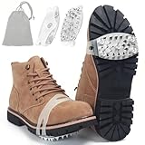 25-Spike Traction Cleats with Enhanced Grip | Anti-Slip Ice Cleats for Snow and Ice | Translucent Top Design | Easy On-Off Crampons