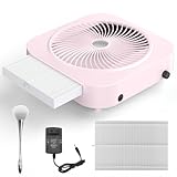 Lictin Nail Dust Collector with Reusable Filter, Adjustable Nail Vacuum Dust Collector Extractor Electric Dust Suction Machine for Acrylic Gel Nail Polishing Pink
