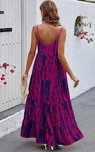 Image of PRETTYGARDEN Women Summer Dresses 2026 Spaghetti Strap Scoop Neck Floral Maxi Dress Flowy Boho Long Sundress with Pockets