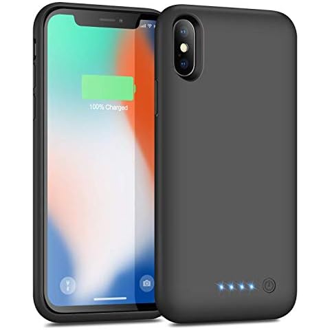 Trswyop Battery Case for iPhone X/XS, 【6500mAh High Capacity 】 Charger Case for iPhone X/XS Protective Portable Charging Case Rechargeable Extended Battery Pack (5.8 inch) - Black Cover