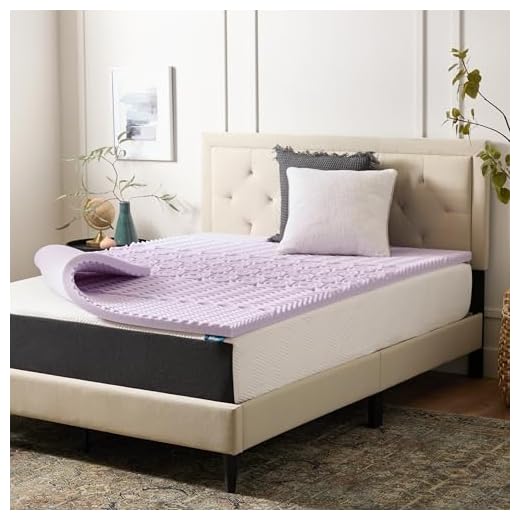 LUCID 2 Inch 5 Zone Lavender Memory Foam Mattress Topper - Queen