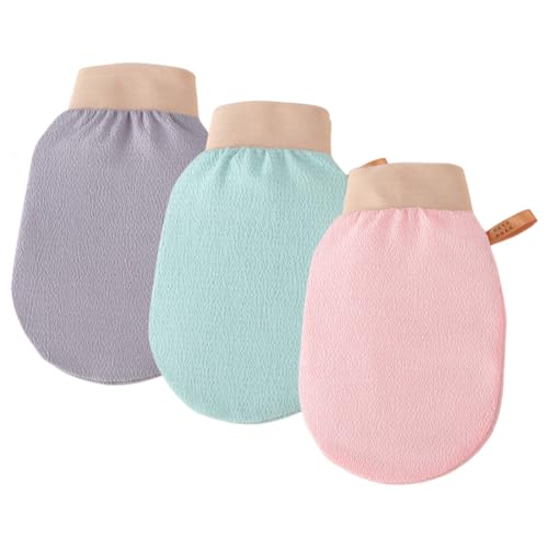 Guante exfoliante para el cuerpo, Guante Exfoliante Corporal, 3 Piezas Manoplas Exfoliantes Guante Crin Ducha Unisex, Exfoliante Ducha en Belleza para Limpiar Euerpo
